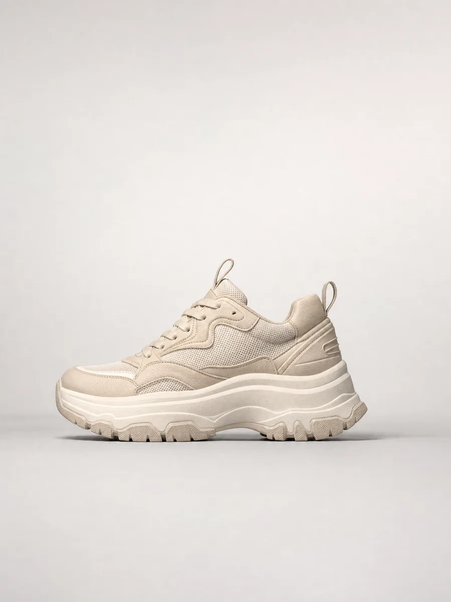 Cloud Chunky Bej Yüksek Taban Sneaker